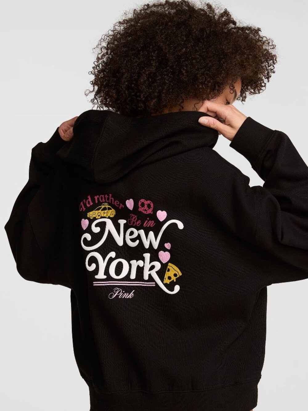 VS PINK Campus Fleece Full Zip Hoodie NYC Edition XXS NWT